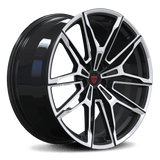 RVRN RV-MB38F forged Y spoke wheels for BMW i7 with gloss black and polished finish, custom 1-piece design for luxury performance vehicles