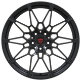 BMW G80 performance fitment featuring RVRN RV-MB418 custom forged BMW rims with black and gold finish, lightweight forged construction and factory style appearance