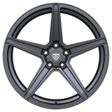 custom forged 5 spoke wheels close-up showing precision machining and aerospace grade aluminum construction