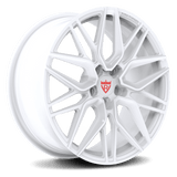 RVRN RV-MC01 forged white rims, Corvette fitment, front angled perspective