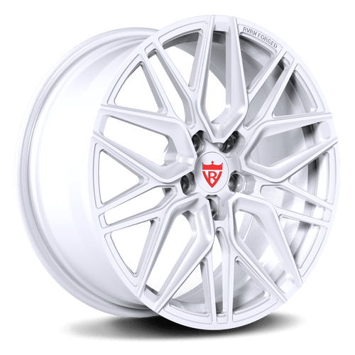 RVRN RV-MC01 forged white rims, multi-spoke design, front view, Corvette fit, lightweight performance
