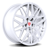 RVRN RV-MC01 forged white rims, multi-spoke design, front view, Corvette fit, lightweight performance