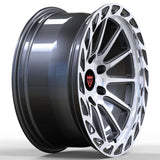 RVRN RV-MC023 6 lug forged wheels for Ram truck applications, custom engineered with a black and polished finish