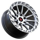 RV-MC023 custom forged 6 lug wheels for Ram 1500 applications, shown in a black and polished finish by RVRN Wheels