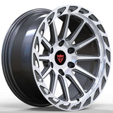 RVRN RV-MC023 Dodge Ram wheels featuring a custom 6 lug forged 1-piece construction with black and polished finish