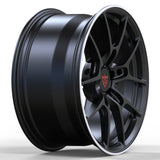 RVRN RV-MC137 custom forged Y spoke concave Porsche 911 wheels in black, lightweight 1-piece performance wheels with customized sizing and precise fitment