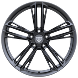 Lightweight RVRN RV-MC16 forged monoblock wheels for Chevy Chevelle with custom gray finish and performance-focused design