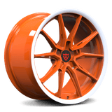 RVRN RV-MC17 forged 10 spoke Y spoke orange wheels for Corvette C8 Z06 with lightweight performance construction