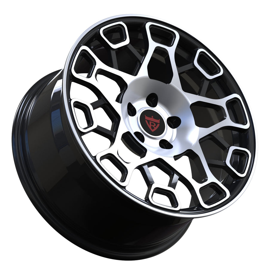 RVRN RV-MC171 black and chrome Camaro SS forged wheels with custom performance rim design