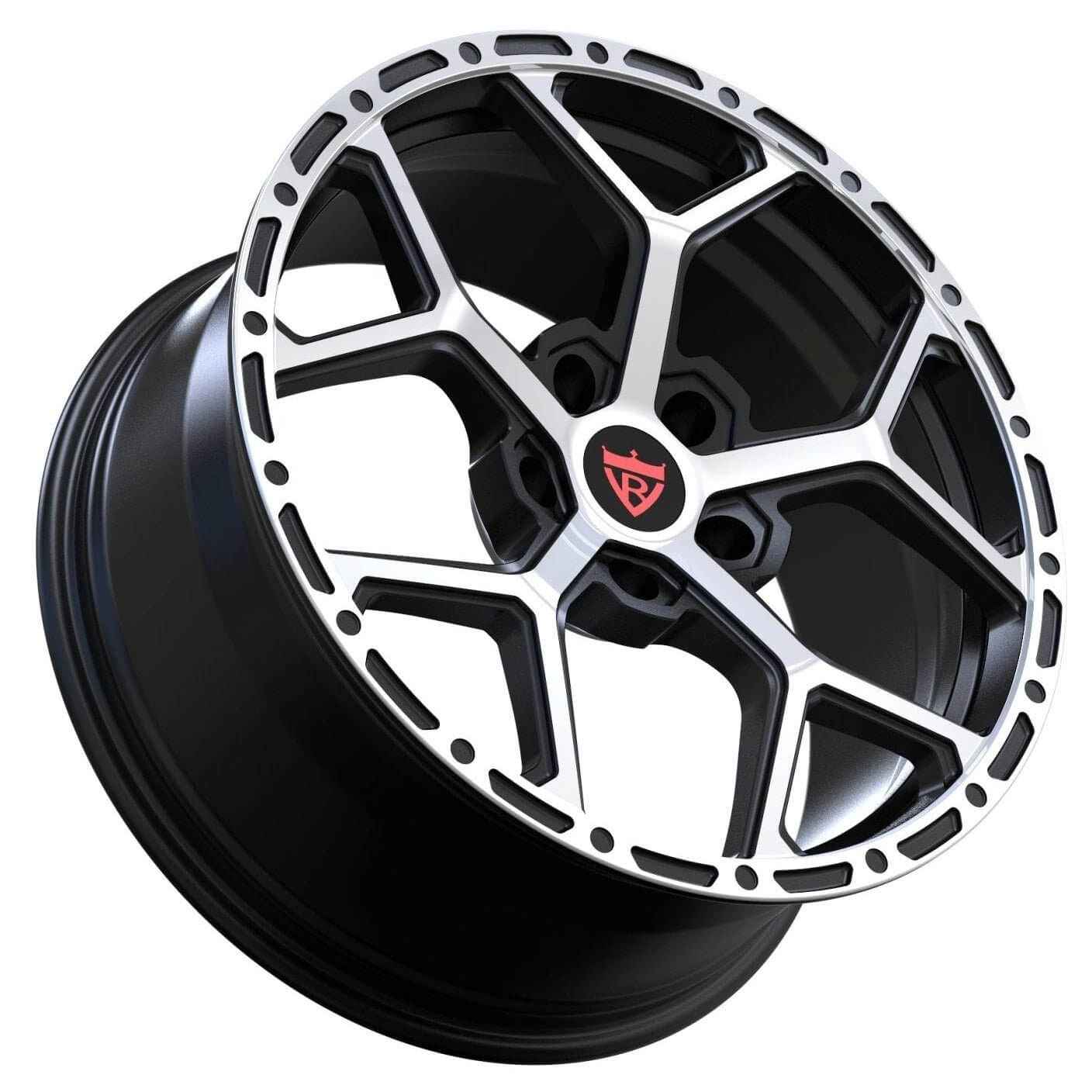 Black with polished forged Y spoke wheels by RVRN Wheels for Audi performance platforms
