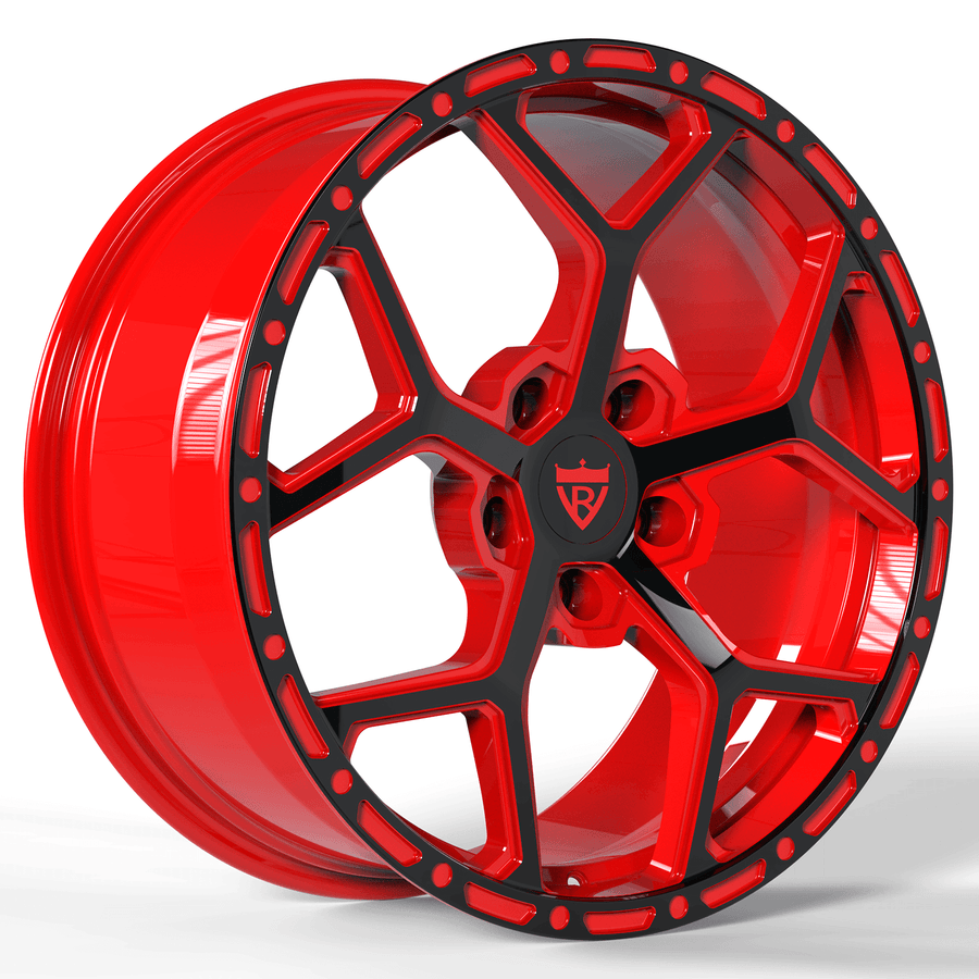 Custom forged red rims by RVRN Wheels featuring lightweight Y spoke styling for BMW performance builds