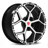 RVRN RV-MC172 custom forged Chevy wheels in black with polish finish for Chevrolet Tahoe performance SUV build