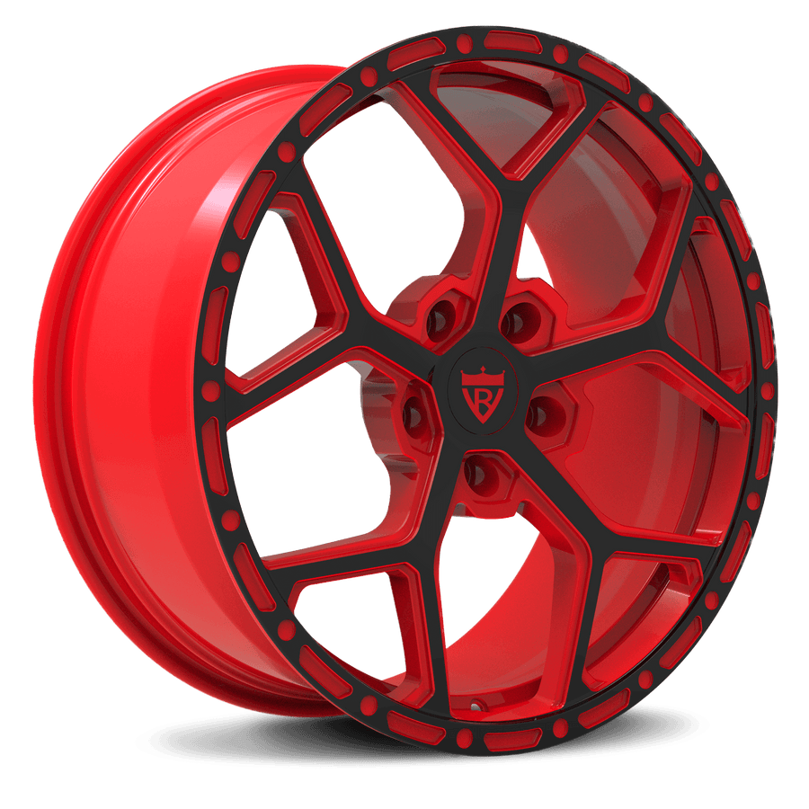 RVRN RV-MC172 custom forged red wheels with lightweight Y spoke design for Porsche performance vehicles