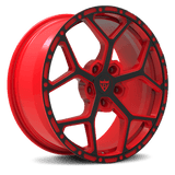 RV-MC172: CUSTOM FORGED 1 PIECE RED WHEELS