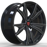 RVRN RV-MC173 black Corvette C8 5 spoke forged wheels with a clean performance design and custom brake clearance