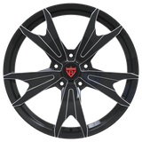 RVRN RV-MC173 black Chevrolet custom wheels featuring one-piece forged construction and a performance-focused five-spoke face