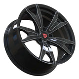 RVRN RV-MC173 black 5 spoke forged wheels showing the open spoke profile and precision-machined Chevrolet fitment