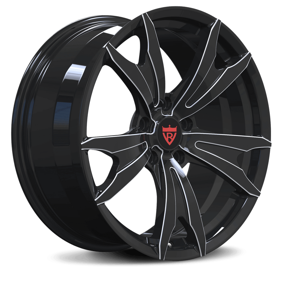 RVRN RV-MC173 black Chevrolet wheels with a custom 5 spoke forged design for Corvette C8 performance build