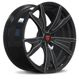 RVRN RV-MC173 black Chevrolet wheels with a custom 5 spoke forged design for Corvette C8 performance build