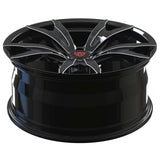 RVRN RV-MC173 black forged Chevrolet wheels close-up showing the five-spoke design, detailed machining and premium finish