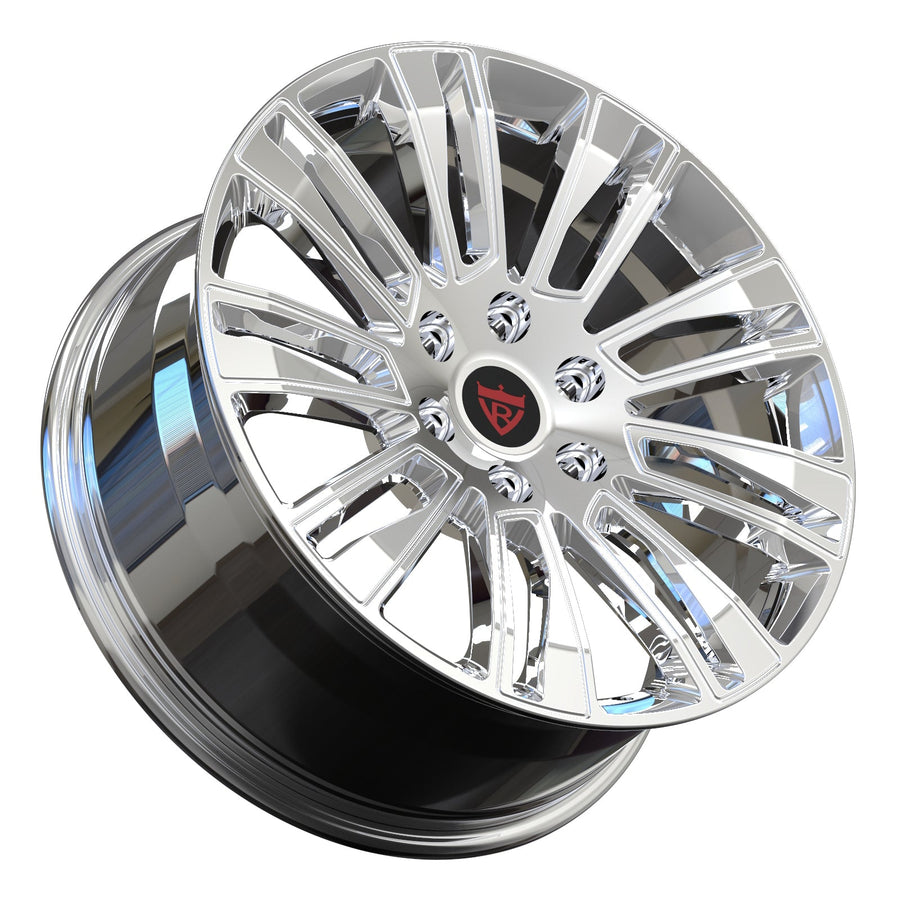Lightweight Cadillac Escalade forged wheels in all chrome finish featuring premium multi spoke forged construction