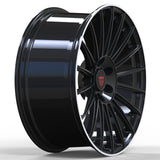 Cadillac CT5-V custom black forged wheels, lightweight performance all black rims with aggressive styling