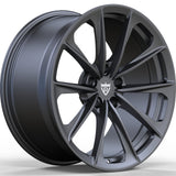 RVRN RV-MC248 Cadillac Escalade-V gunmetal 10 spoke forged wheels, detailed view of the custom 1-piece wheel design with lightweight construction and performance-focused SUV fitment.
