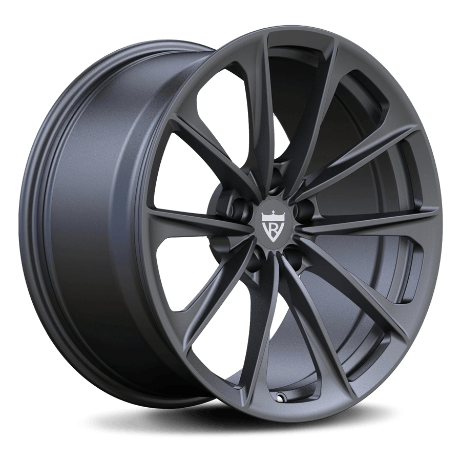 RVRN RV-MC248 custom forged 10 spoke Cadillac Escalade-V wheels in gunmetal, 1-piece lightweight performance wheel design with customized sizing, offset and precise SUV fitment.