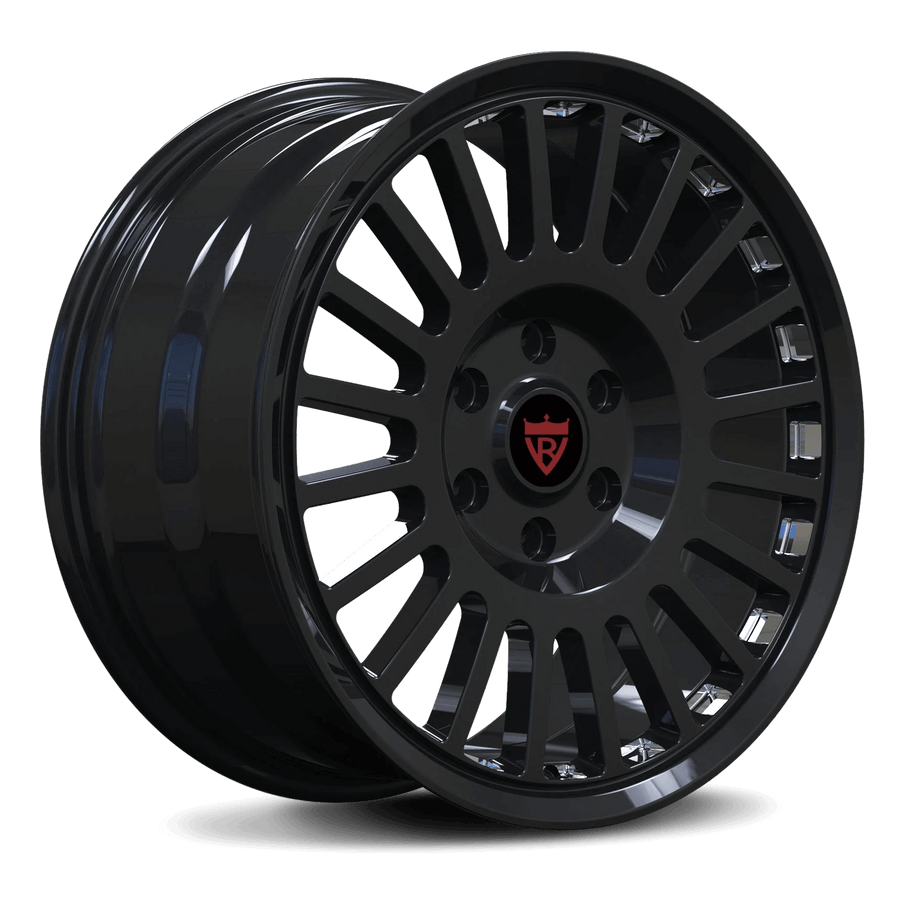 RVRN RV-MD021 custom forged Dodge rims with black multi spoke design and premium 6 lug wheel construction