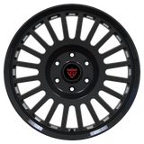 Custom forged Dodge rims RV-MD021 in black finish showcasing detailed multi spoke architecture