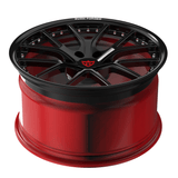 RVRN RV-MD03 6 lug forged wheels for Dodge Viper featuring a red and black finish and aggressive Y spoke design