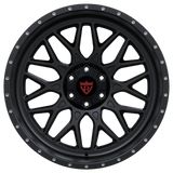 RVRN RV-MF012 deep dish rims and Y spoke forged wheel in black finish for Chevrolet Silverado 1500, custom truck wheel with aggressive fitment appearance