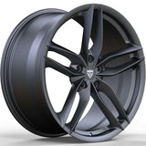 RVRN RV-MF12 Lamborghini Revuelto gunmetal wheels with custom forged 1-piece construction, defined 5-spoke styling and lightweight performance design for a personalized supercar wheel setup.