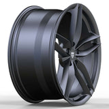 RVRN RV-MF12 custom forged 1-piece McLaren 750S gunmetal wheel showcasing its 5-spoke layout, clean spoke surfaces, lightweight construction and tailored performance fitment options.