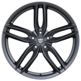 RVRN RV-MF12 Porsche 911 Turbo S gunmetal forged wheels featuring a 1-piece 5-spoke design, detailed spoke and barrel construction, lightweight performance engineering and custom fitment options.