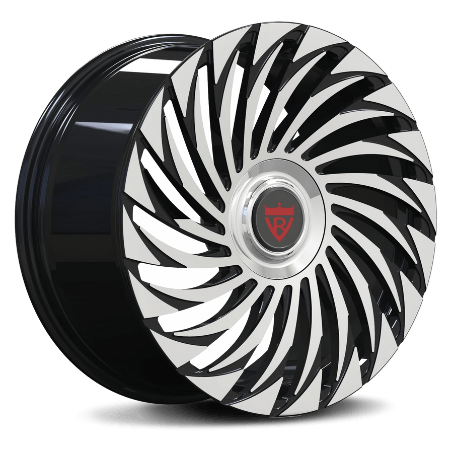RV-MF150 custom forged Ford wheels in black and silver finish with aggressive fitment design