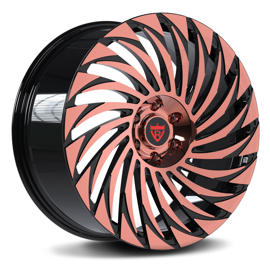 custom forged wheel design RV-MF150 black rose gold for Toyota