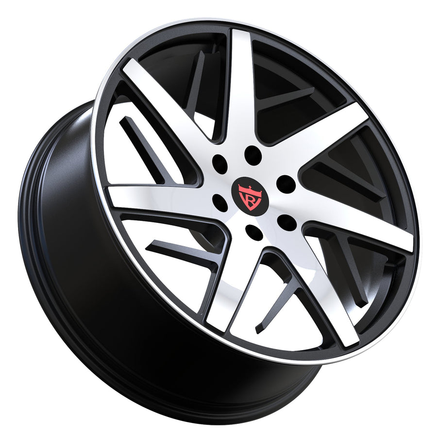 RVRN custom forged multi spoke wheels for RAM trucks black polished performance wheel