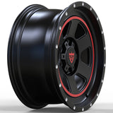 RVRN RV-MG123 forged Cadillac truck wheels black and red multi spoke rims premium finish