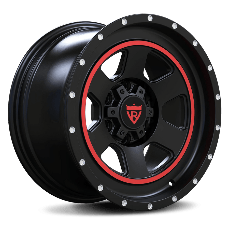 RVRN RV-MG123 forged GMC wheels black and red spoke design custom truck rims performance fitment
