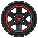RVRN forged black and red spoke wheels for RAM trucks lightweight performance truck wheels
