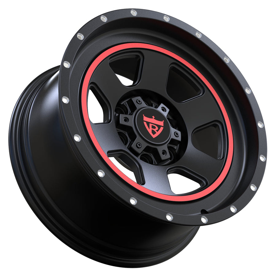 RVRN RV-MG123 custom forged wheels for GMC Sierra black and red rims multi spoke truck setup