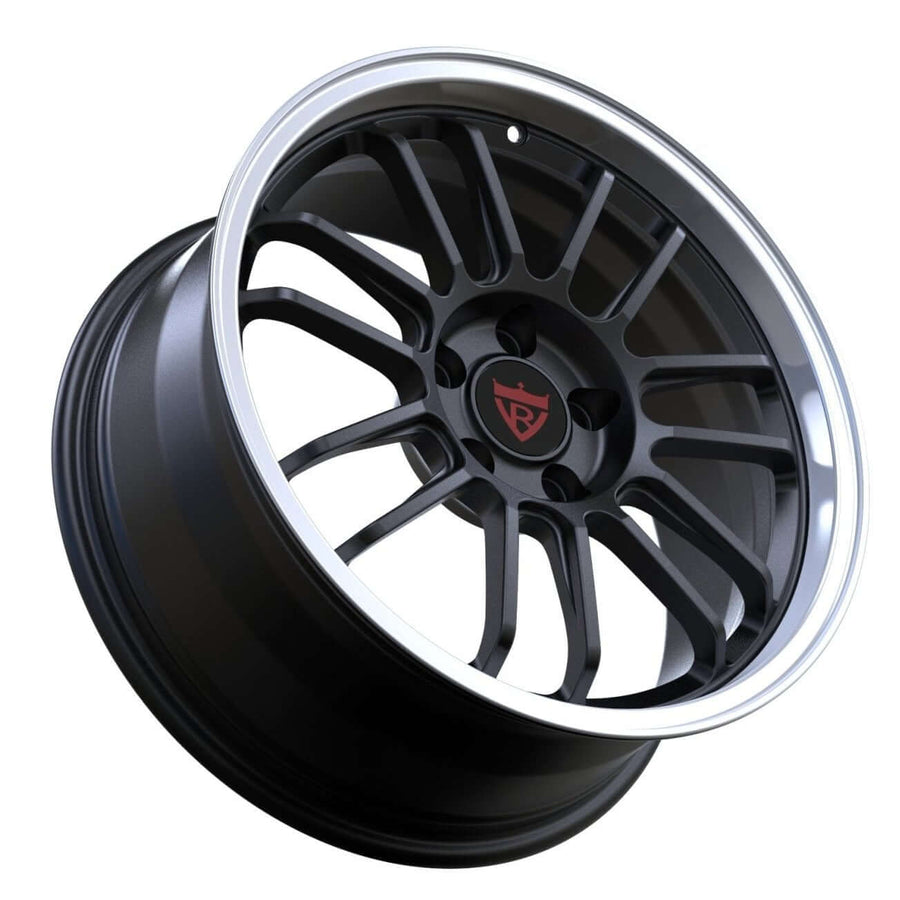Custom forged multi spoke rims for Land Rover Defender with black and polished finish by RVRN Wheels