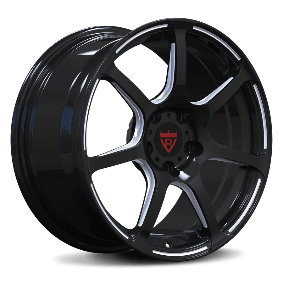 RVRN RV-MH092 custom forged Y spoke wheels for Tesla Model Y featuring a clean black and white finish with lightweight performance styling