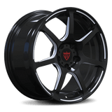 RVRN RV-MH092 custom forged Y spoke wheels for Tesla Model Y featuring a clean black and white finish with lightweight performance styling