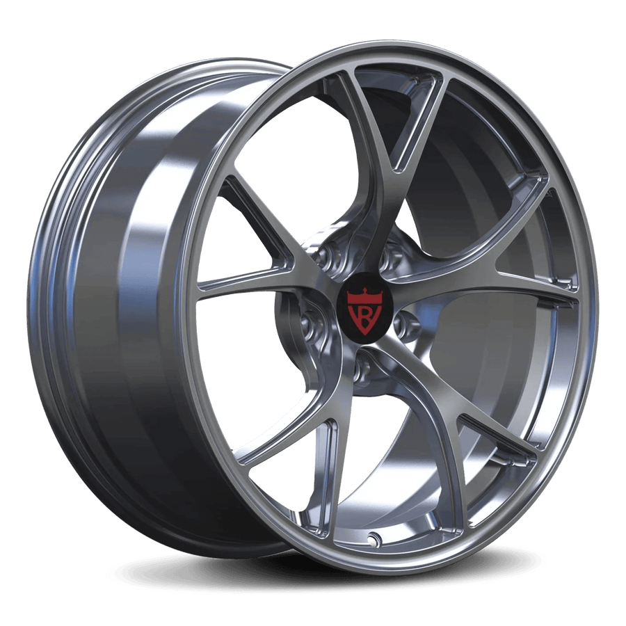 RVRN RV-MH093 custom forged Y spoke wheels in silver gray finish for Audi performance builds with aggressive lightweight fitment