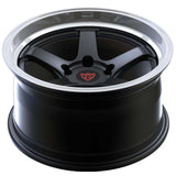 RVRN RV-MJ010 custom forged monoblock Ford Bronco Raptor wheel in matte black with white lip, showing the five-spoke layout, outer rim detailing and personalized design potential for performance-focused SUV wheel fitment.