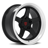 RVRN RV-MJ010 custom forged 1-piece 5-spoke Jeep Grand Cherokee Summit Reserve wheel in matte black with white lip, combining bold spoke styling, contrasting rim details, lightweight construction and personalized fitment options.