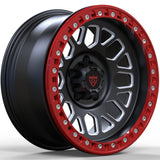 RVRN Wheels RV-MJ153 custom lightweight forged Jeep rims in red and black for performance SUV applications