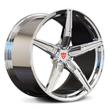 RVRN RV-MJ201 custom forged 5 spoke concave Corvette C8 Z06 wheels in premium chrome finish